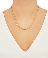 Rope Link 18" Chain Necklace in 18k Gold-Plated Sterling Silver