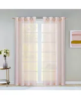 Malibu Linen Look Sheer Grommet Window Panel, 110" x 84"