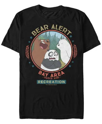 Fifth Sun Men's We Bare Bears Bay Area Bear Alert Circle Short Sleeve T- shirt