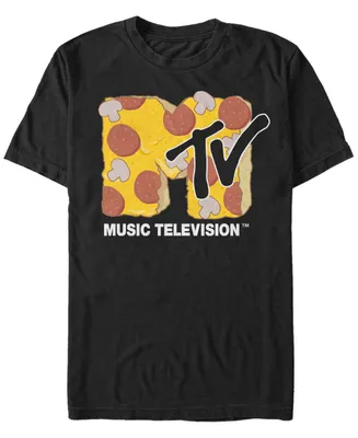 Fifth Sun Men's Pepperoni and Mushroom Pizza Logo Short Sleeve T- shirt