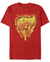 Fifth Sun Dc Men's The Flash Retro Fast as Lightning Logo Short Sleeve T-Shirt