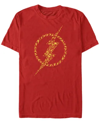 Fifth Sun Dc Men's The Flash Icon Filled Lightning Bolt Logo Short Sleeve T-Shirt