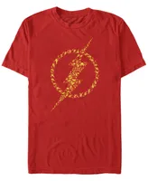 Fifth Sun Dc Men's The Flash Icon Filled Lightning Bolt Logo Short Sleeve T-Shirt