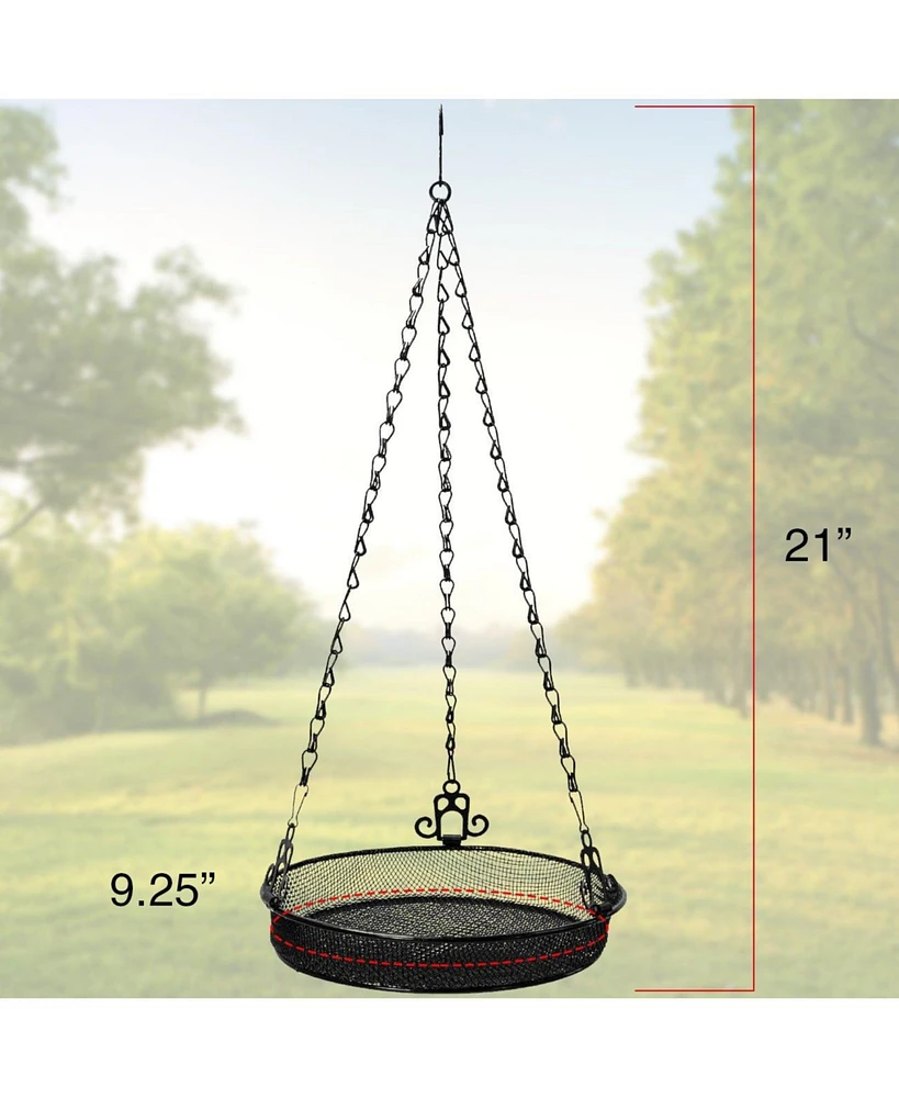 Sorbus Hanging Tray Metal Bird Feeder