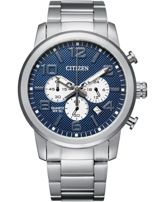 Citizen Men's Quartz Chronograph Stainless Steel Bracelet Watch 42mm