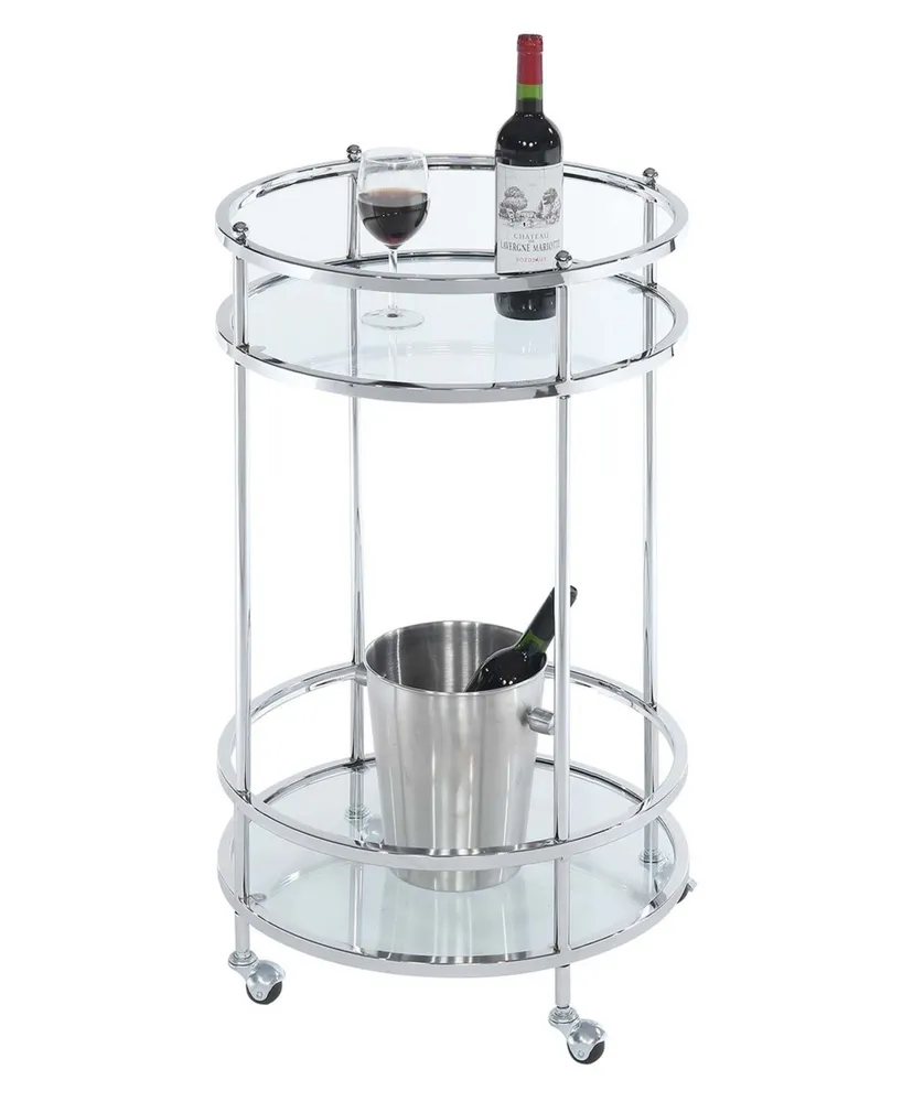 Convenience Concepts Royal Crest Bar Cart With Wheels