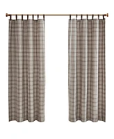 Madison Park Anaheim Plaid Tab Top Fleece Lined Window Panel, 50" x 84"