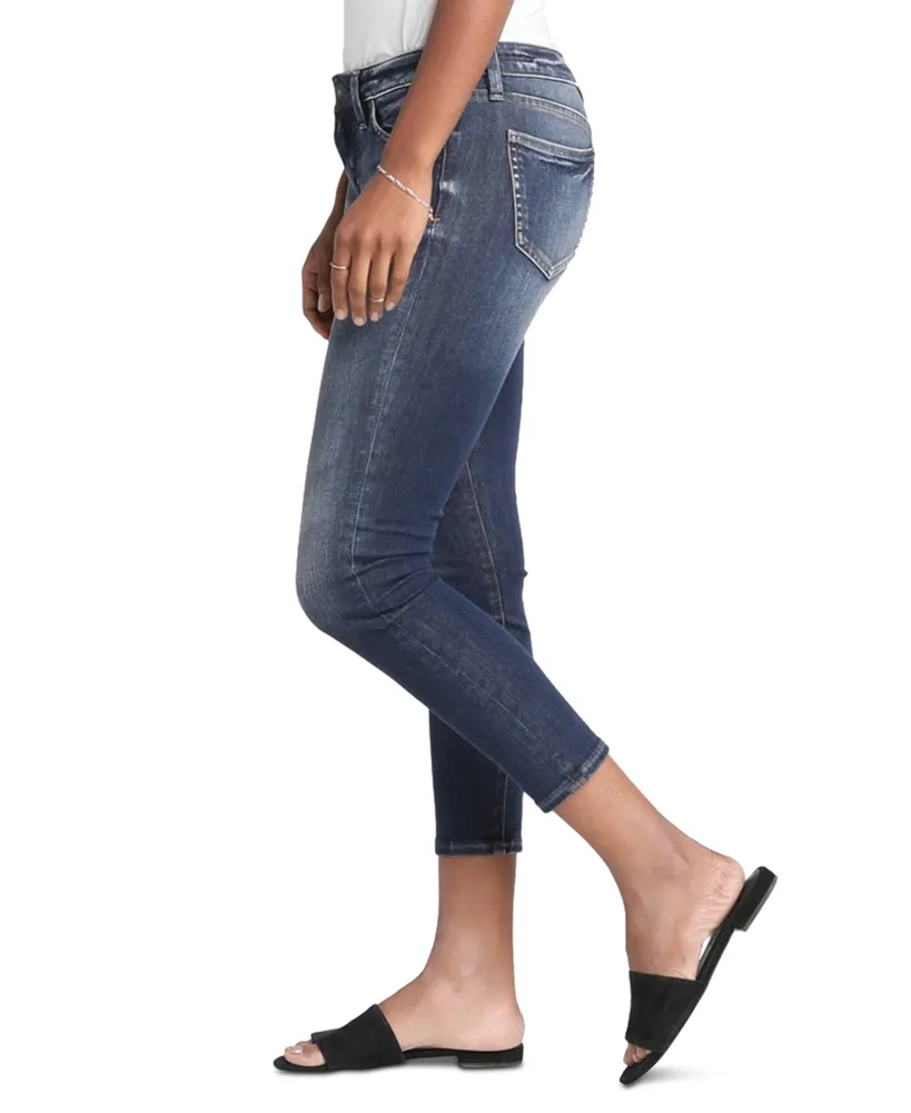 Silver Jeans Co. Banning Skinny Faded Mid Rise Crop Jeans