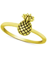 Kona Bay Pineapple Ring in Gold-Plate