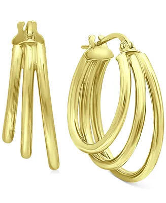 Giani Bernini Medium Triple Hoop Earrings in 18k Gold-Plated Sterling Silver, 1.18", Created for Macy's