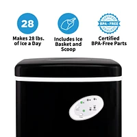 Newair Countertop Bullet Ice Maker, 28 lbs. of Ice a Day, 3 Ice Sizes, Bpa-Free Parts