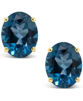 London Blue Topaz (6-3/8 ct. t.w.) Stud Earrings in 14K Yellow Gold