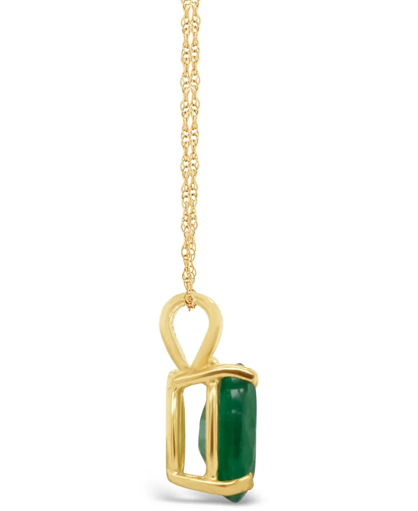 Emerald (3/4 ct. t.w.) Pendant Necklace 14k Yellow Gold (Also Ruby & Sapphire)