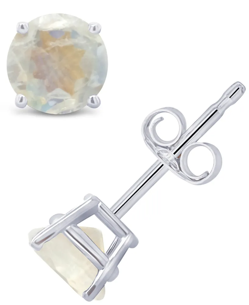 Moonstone (1-1/10 ct. t.w.) Stud Earrings 14K White or Yellow Gold