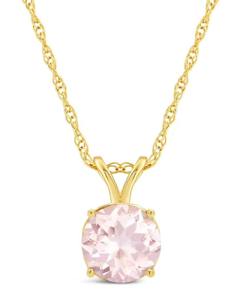 Morganite (1-1/4 ct. t.w.) Pendant Necklace in 14K Yellow Gold