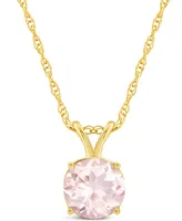 Morganite (1-1/4 ct. t.w.) Pendant Necklace in 14K Yellow Gold