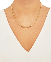 Rope Link 18" Chain Necklace in 18k Gold-Plated Sterling Silver