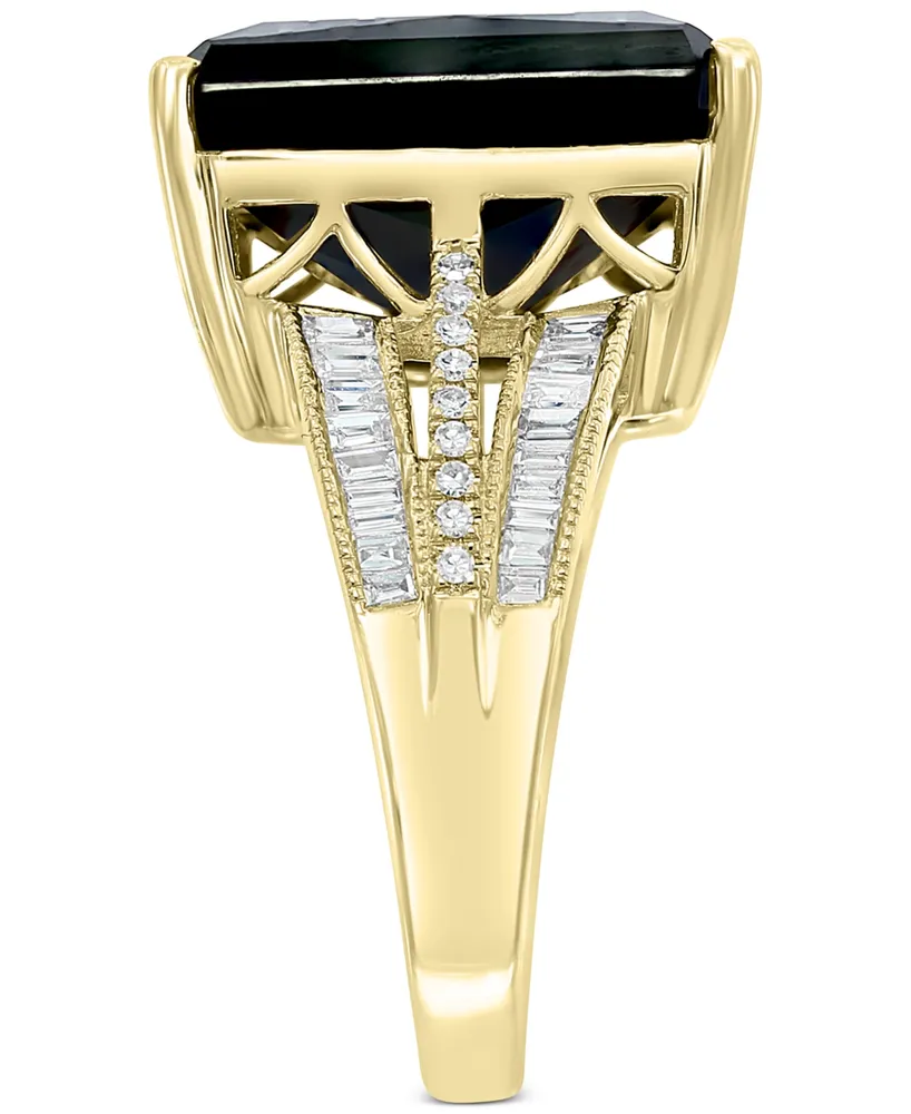 Effy Onyx & Diamond (3/8 ct. t.w.) Statement Ring in 14k Gold