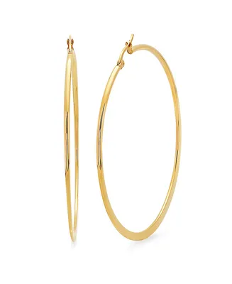 Steeltime 18K Gold Plated Stainless Steel Hoop Earrings