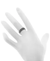 Essentials Patterned Band Ring Silver-Plate