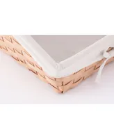 Vintiquewise Wooden Angled Display Basket with Fabric Liner