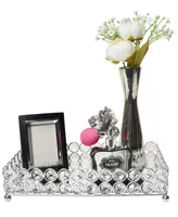 Elegant Designs Elipse Crystal Decorative Mirrored Jewelry or Makeup Vanity Organizer Tray