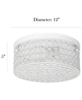 Elegant Designs Elipse Crystal 2 Light Round Ceiling Flush Mount