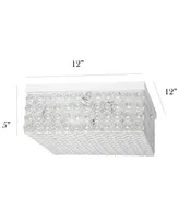 Elegant Designs Elipse Crystal 2 Light Square Ceiling Flush Mount