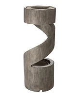 Glitzhome Curving Shaped Outdoor Fountain with Pump and Led Light