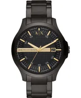 Men's Black Stainless Steel Bracelet Watch 46mm