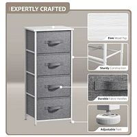 Sorbus 4 Drawers Chest Nightstand - Storage for Closet, Home, College Dorm Features Steel Frame, Wood Top