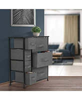 Sorbus Dresser with 7 Drawers - Storage Chest Organizer with Steel Frame, Wood Top, Handles