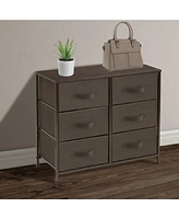 Sorbus 6 Drawers Dresser- Storage Unit with Steel Frame, Wood Top, Fabric Bins - for Bedroom, Closet