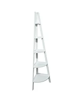 Yu Shan 5-Shelf Corner Ladder Bookcase