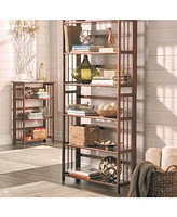 Yu Shan 3-Shelf Folding Stackable 27.5" Wide Bookcase