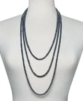 Dyed Black Cultured Freshwater Pearl (5mm) 100" Endless Strand Necklace