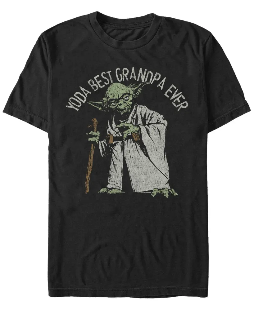 Fifth Sun Men's Star Wars Yoda Best Grandpa Ever Portrait Short Sleeve T-shirt