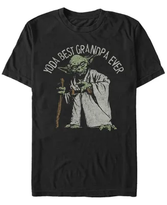 Fifth Sun Men's Star Wars Yoda Best Grandpa Ever Portrait Short Sleeve T-shirt