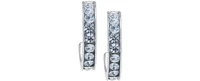 Small (5/8") Crystal Hoop Earrings in Sterling Silver