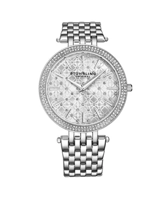 Stuhrling Women's Silver Tone Stainless Steel Bracelet Watch 39mm