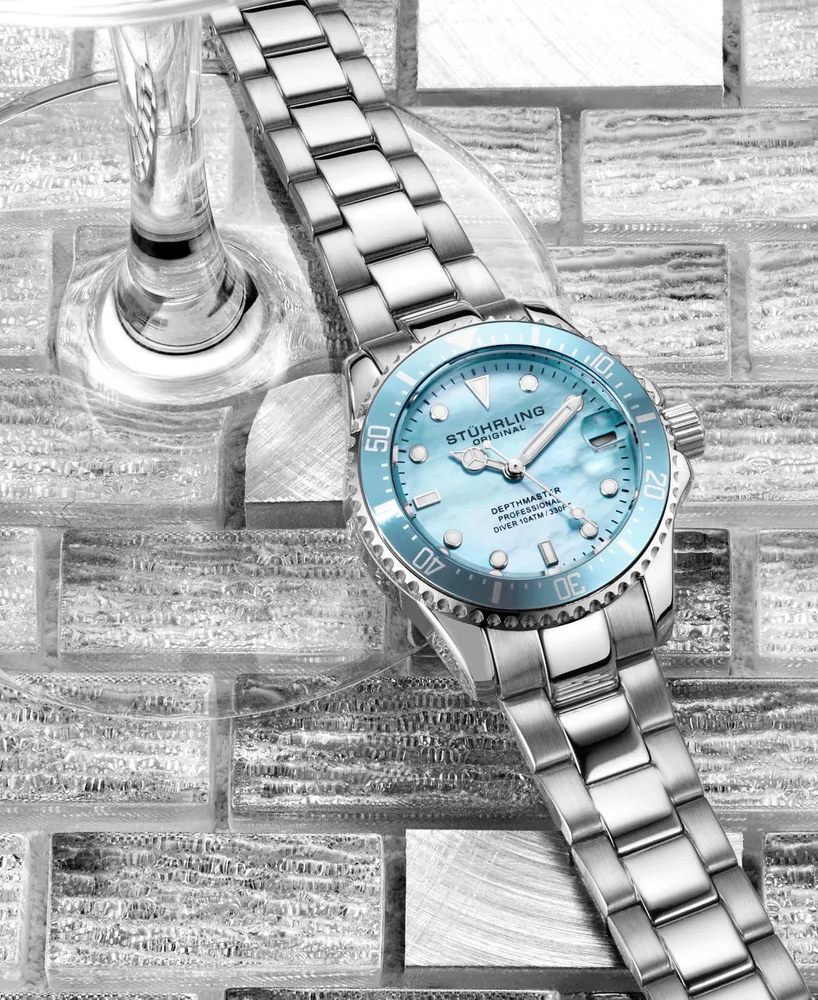 Stuhrling Women's Silver Tone Stainless Steel Bracelet Watch 32mm
