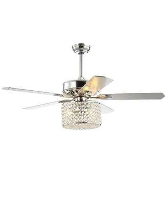 Brandy 52" 3-Light Crystal Prism Drum Led Ceiling Fan with Remote