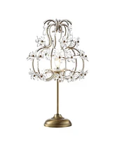 Clara 20.5" Crystal Flower Beaded Girandole, Acrylic Led Table Lamp