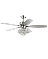 Kate 48" 3-Light Glam Crystal Drum Led Ceiling Fan with Remote