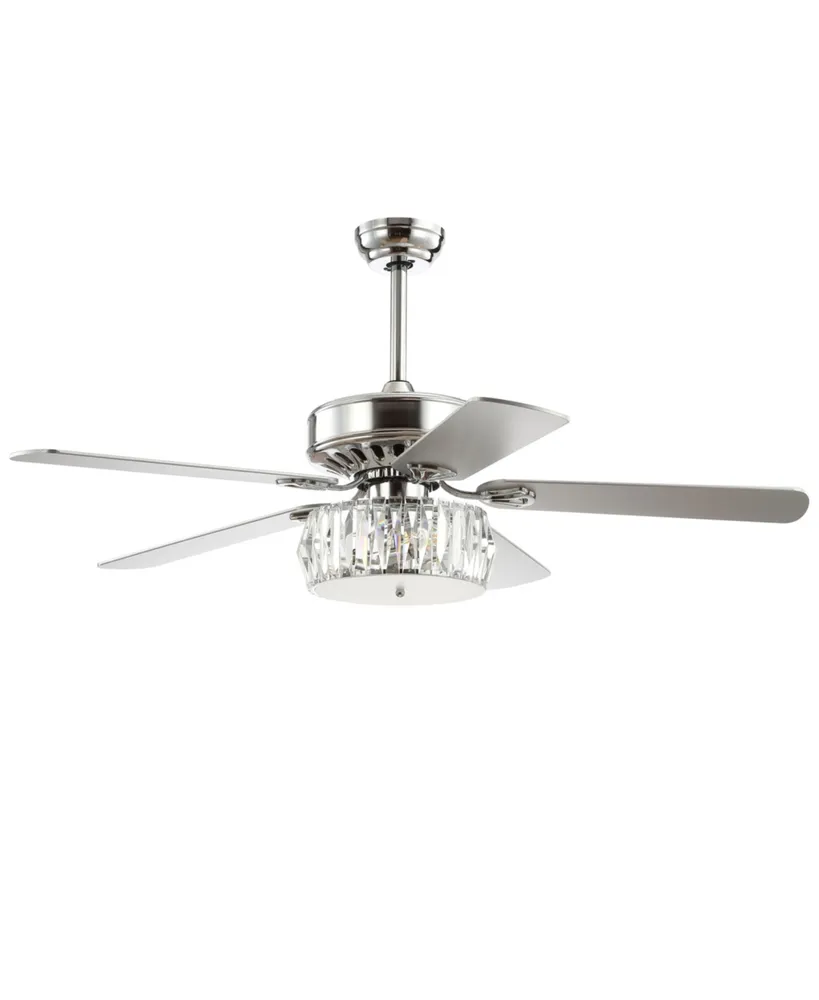 Mandy 52" 3-Light Crystal Prism Drum Led Ceiling Fan with Remote