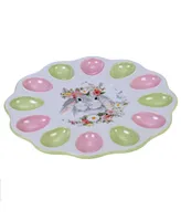 Certified International Sweet Bunny 3-d Egg Plate