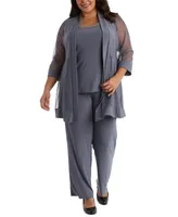 R & M Richards Plus Size Embellished Layered-Look Pantsuit