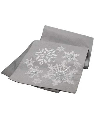 Manor Luxe Glistening Snow Christmas Table Runner