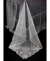 Manor Luxe Exquisite Heart Lace Embroidered Tablecloth with Beaded Accents