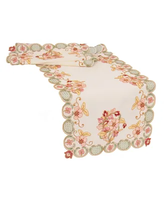 Manor Luxe Primrose Embroidered Cutwork Table Runner